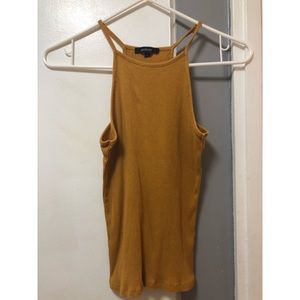 Mustard High Neck Tank Top